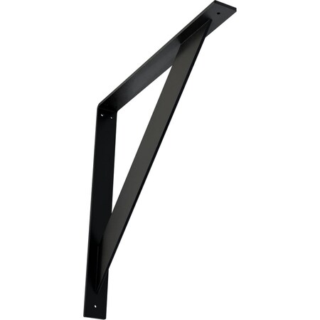 Ekena Millwork Traditional Steel Bracket, Powder Coated Black 2"W x 20"D x 20"H BKTM02X20X20TRPBL